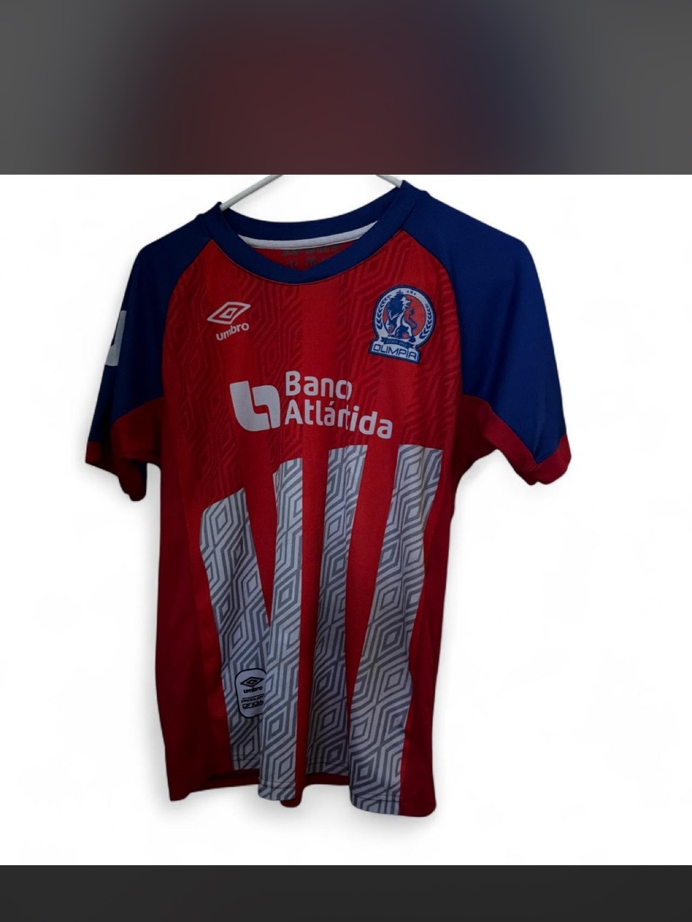 Umbro Red and Blue Kids Soccer Jersey with White Logos